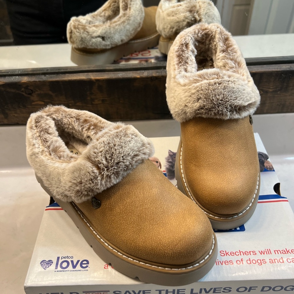 Brand New! Sketchers Fuzzy Slippers!